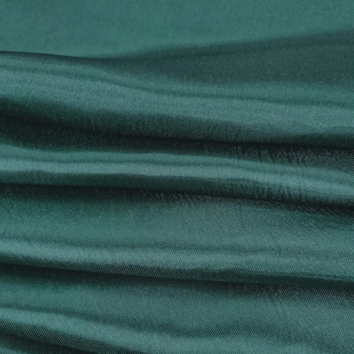 Emerald Dark Green Solid Satin Fabric