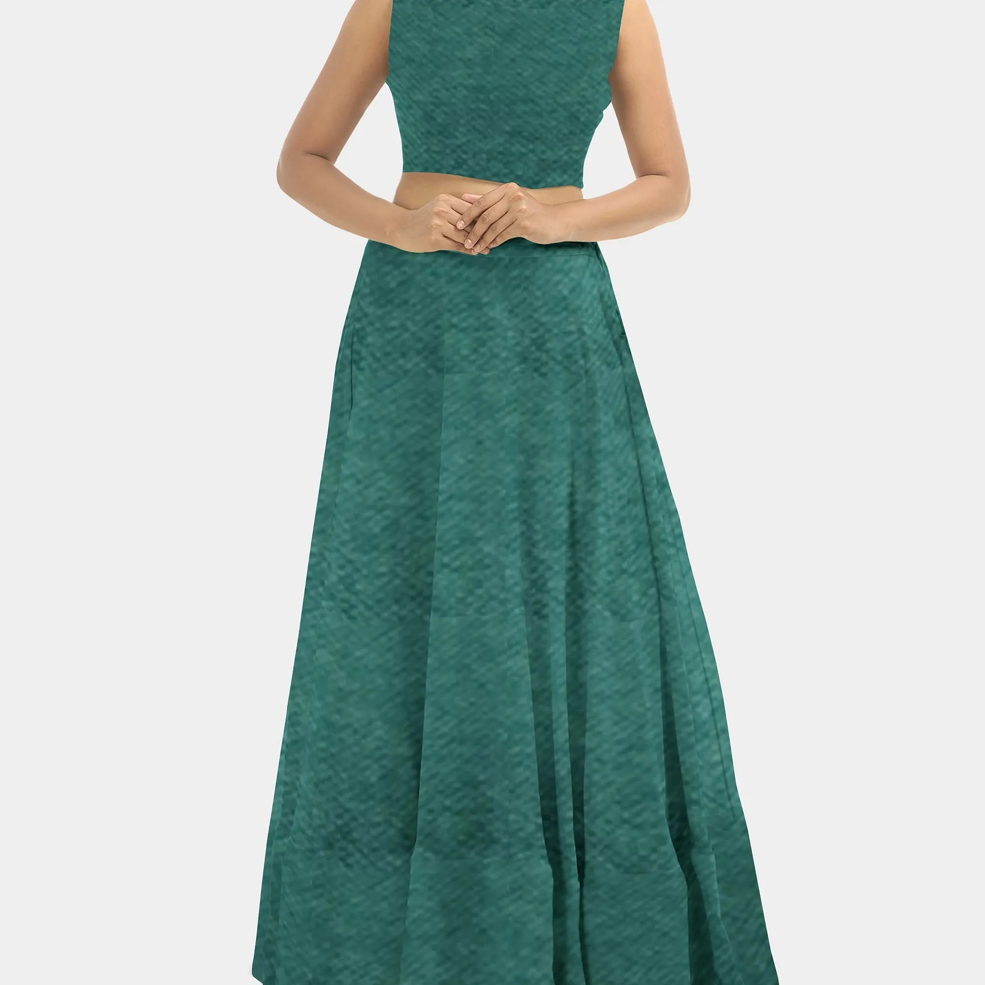 Emerald Dark Green Solid Satin Fabric
