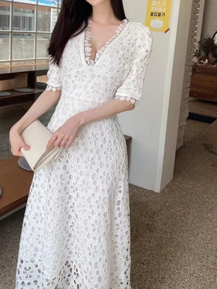 Fairy Style V-Neck Lace Dress