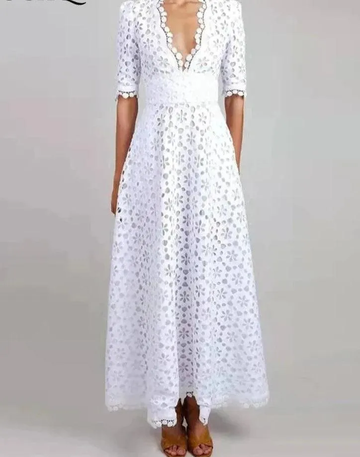 Fairy Style V-Neck Lace Dress
