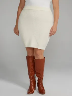 Fashion To Figure - Ribbed Knit Sweater Skirt