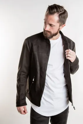 Faux Suede Jacket - Black