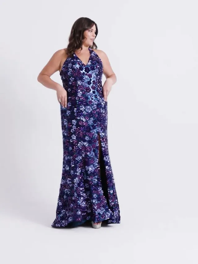 Faviana Long Floral Plus Size Prom Dress 9560