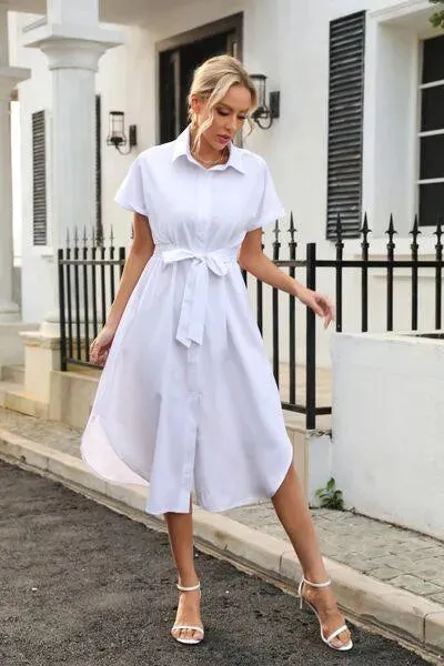 Feel Fabulous in a Tied Button Up Shirt Dress