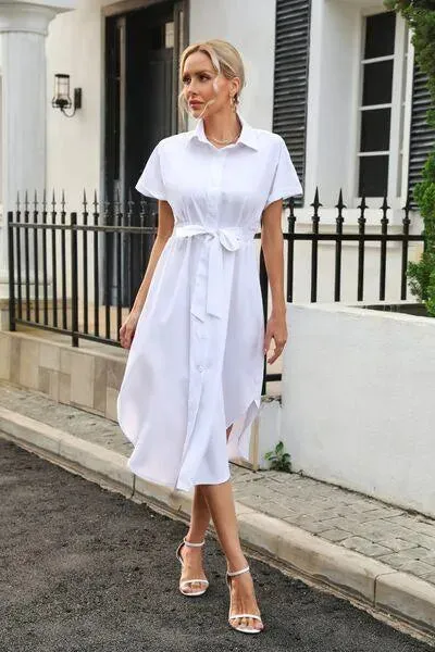 Feel Fabulous in a Tied Button Up Shirt Dress