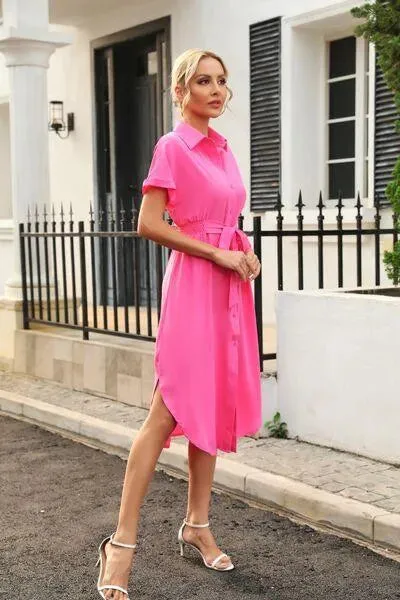 Feel Fabulous in a Tied Button Up Shirt Dress