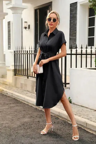 Feel Fabulous in a Tied Button Up Shirt Dress