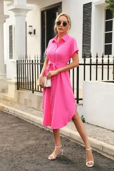 Feel Fabulous in a Tied Button Up Shirt Dress