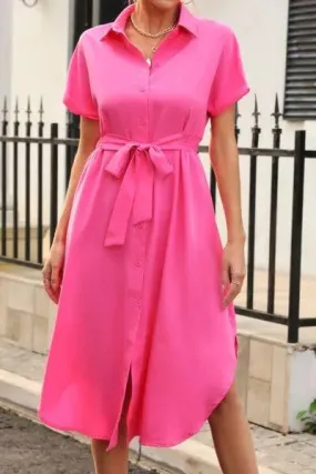 Feel Fabulous in a Tied Button Up Shirt Dress