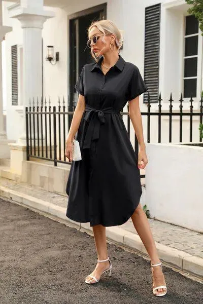 Feel Fabulous in a Tied Button Up Shirt Dress