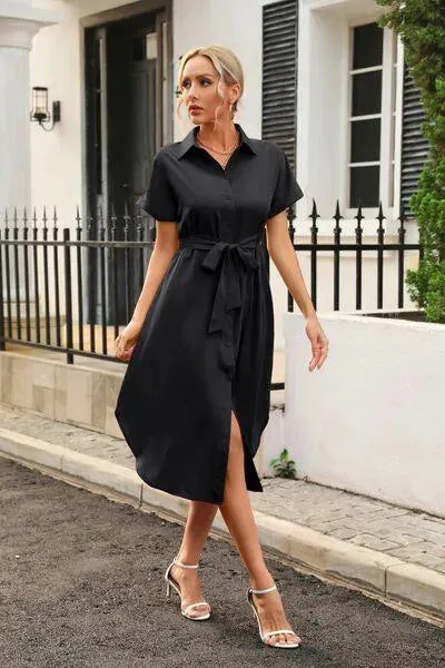 Feel Fabulous in a Tied Button Up Shirt Dress