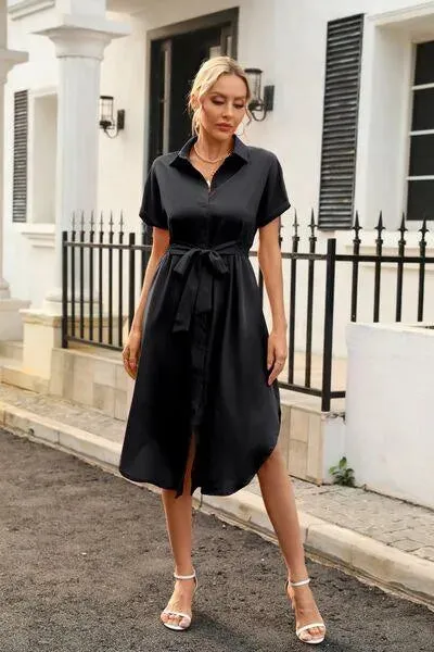 Feel Fabulous in a Tied Button Up Shirt Dress