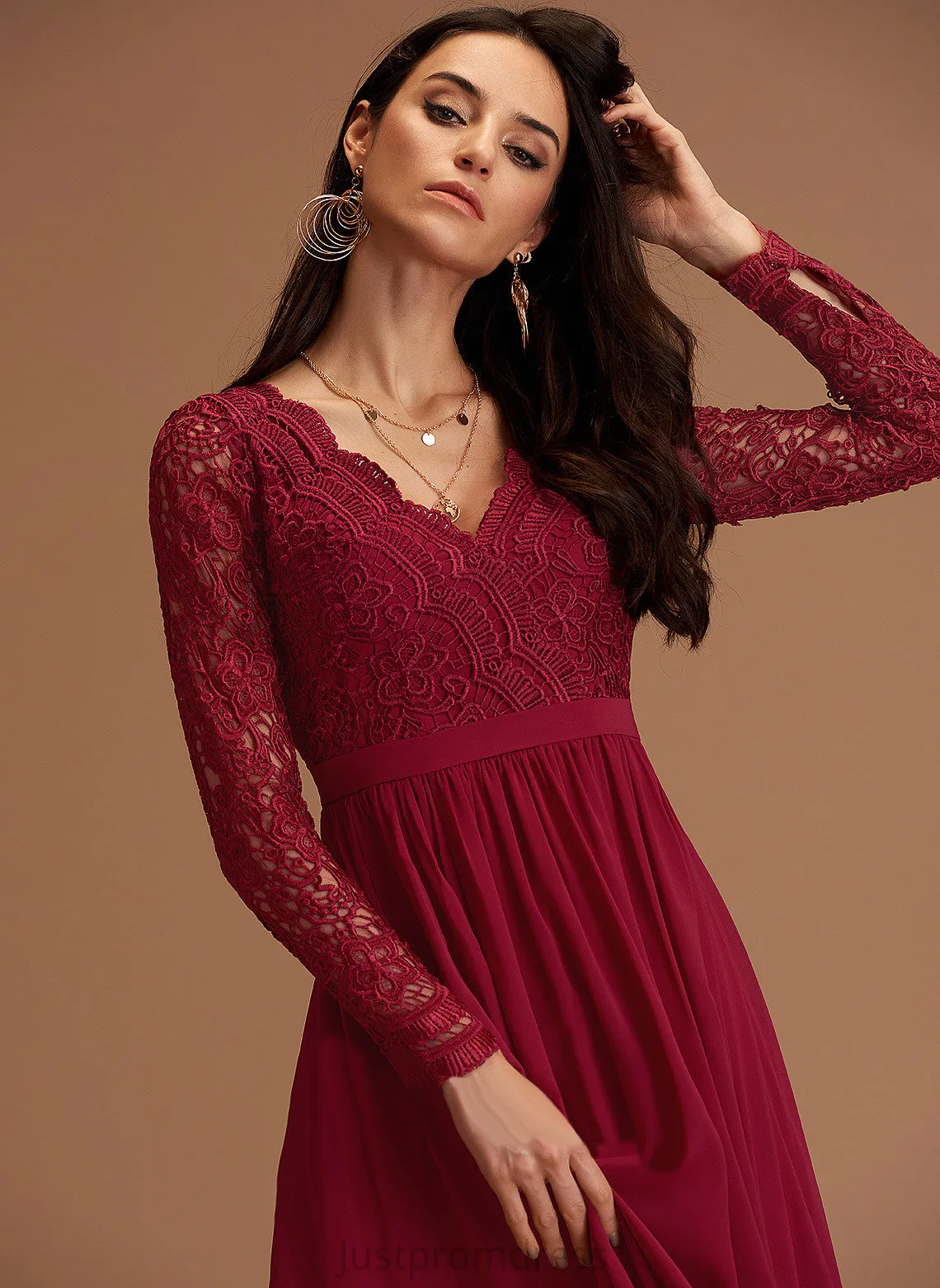 Formal Dresses V-Neck A-line Madison Dresses Chiffon