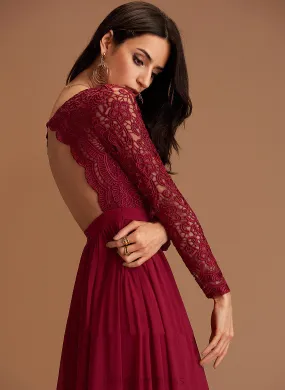 Formal Dresses V-Neck A-line Madison Dresses Chiffon