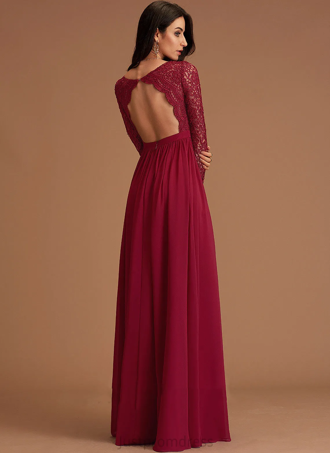 Formal Dresses V-Neck A-line Madison Dresses Chiffon