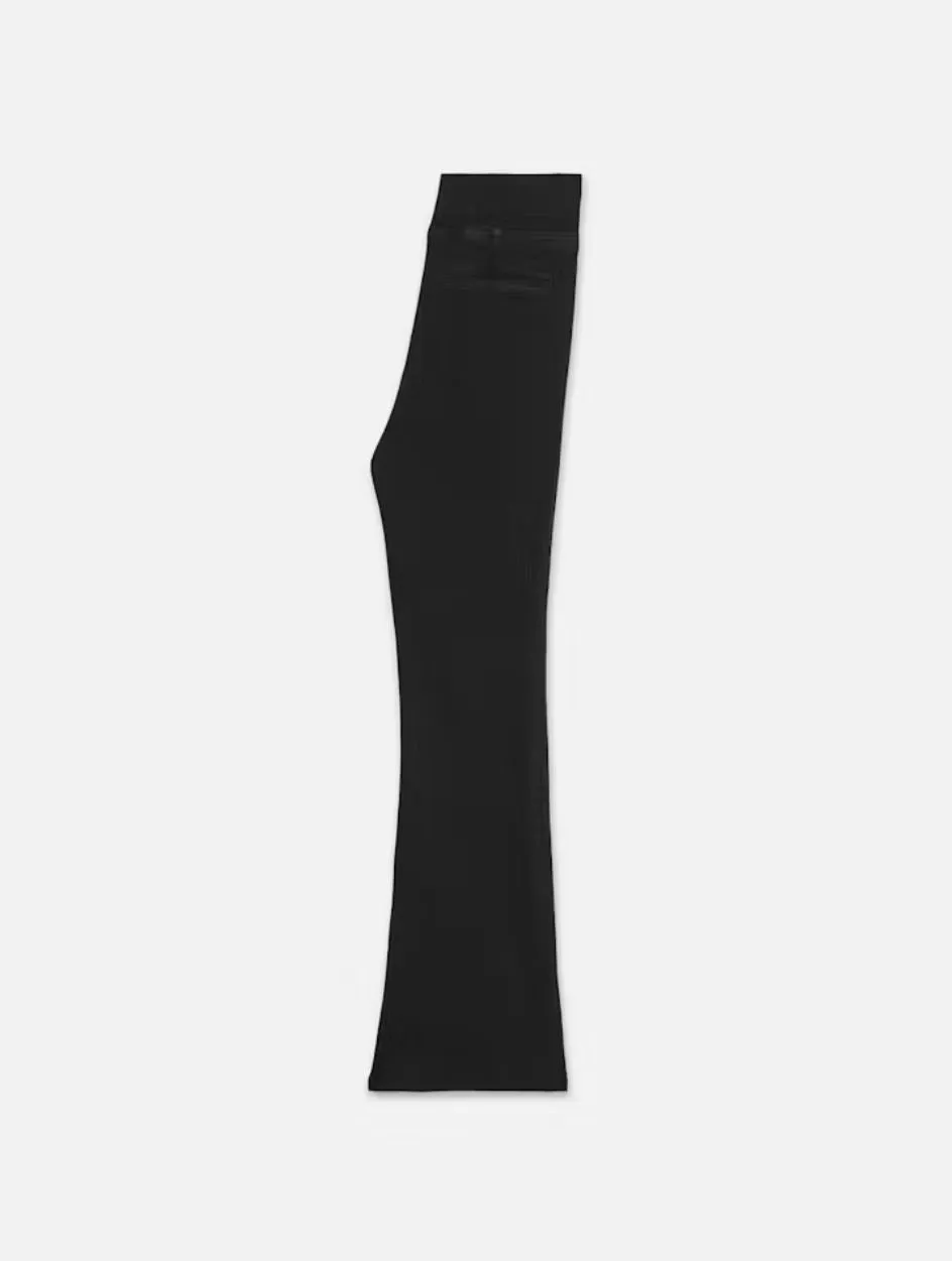 Frame Jetset Crop Mini Boot Pintuck in Sheen Noir