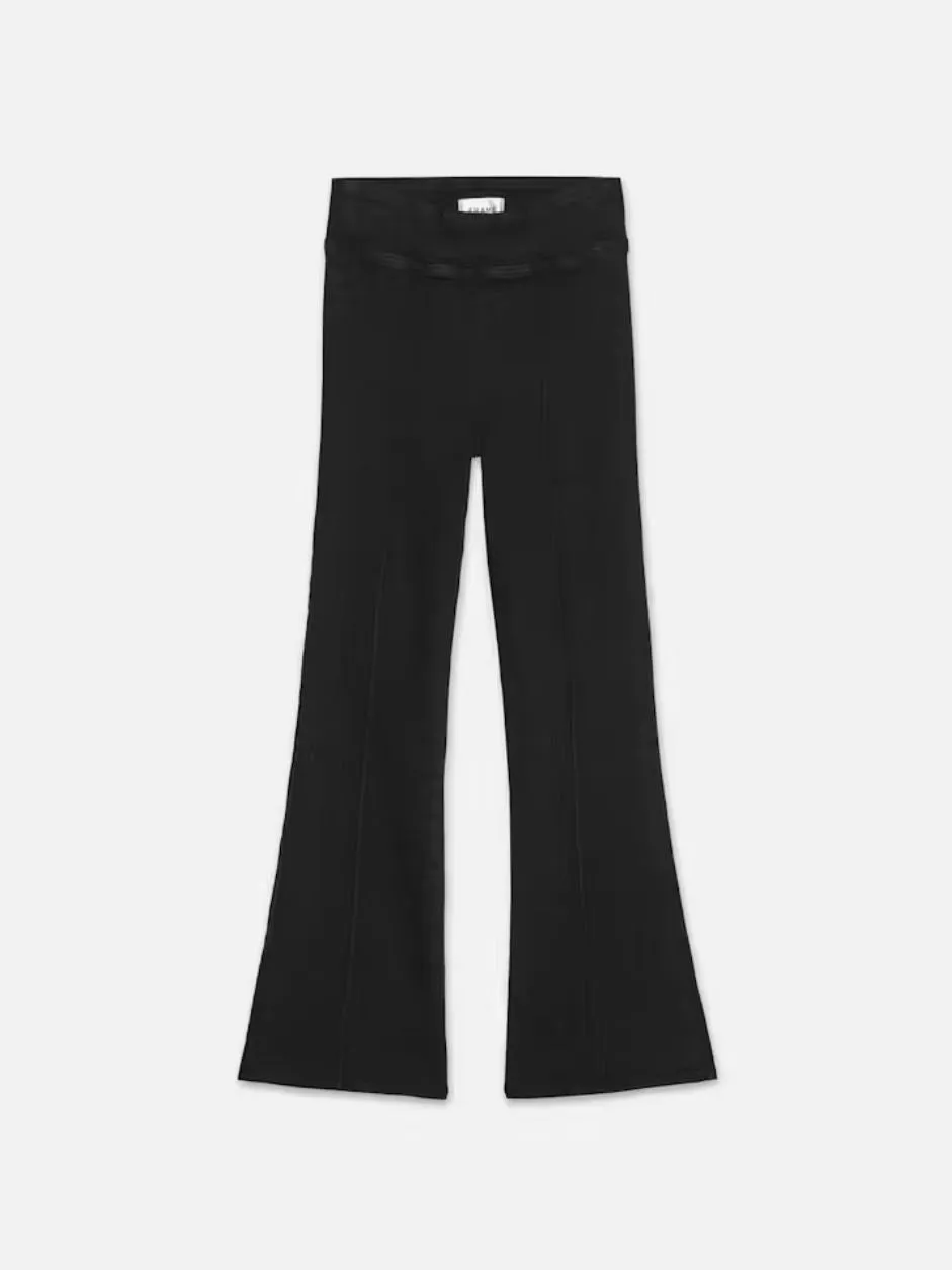 Frame Jetset Crop Mini Boot Pintuck in Sheen Noir