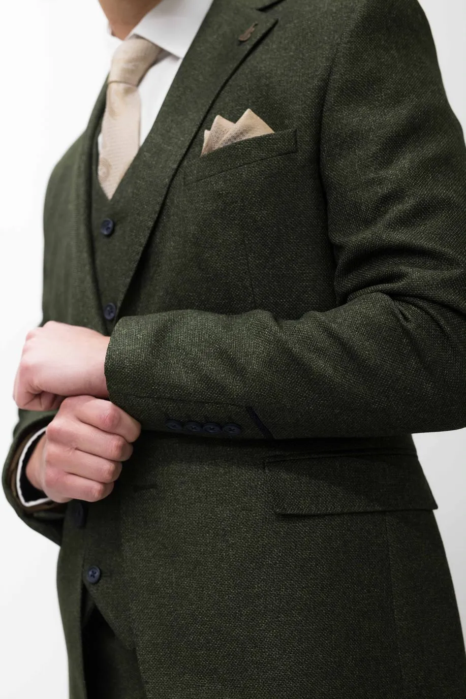 Fratelli Olive With Contrast Detail Blazer