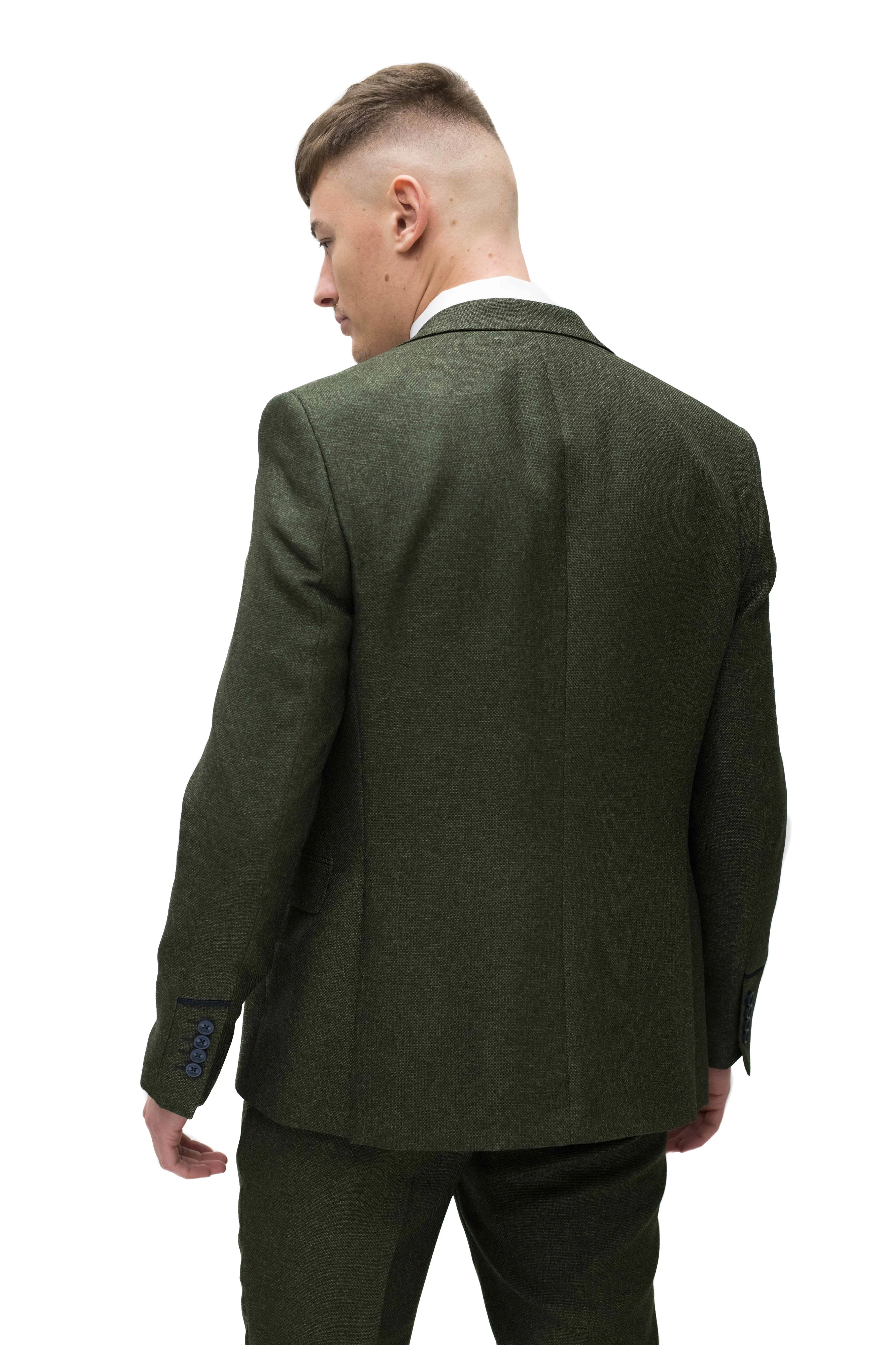 Fratelli Olive With Contrast Detail Blazer