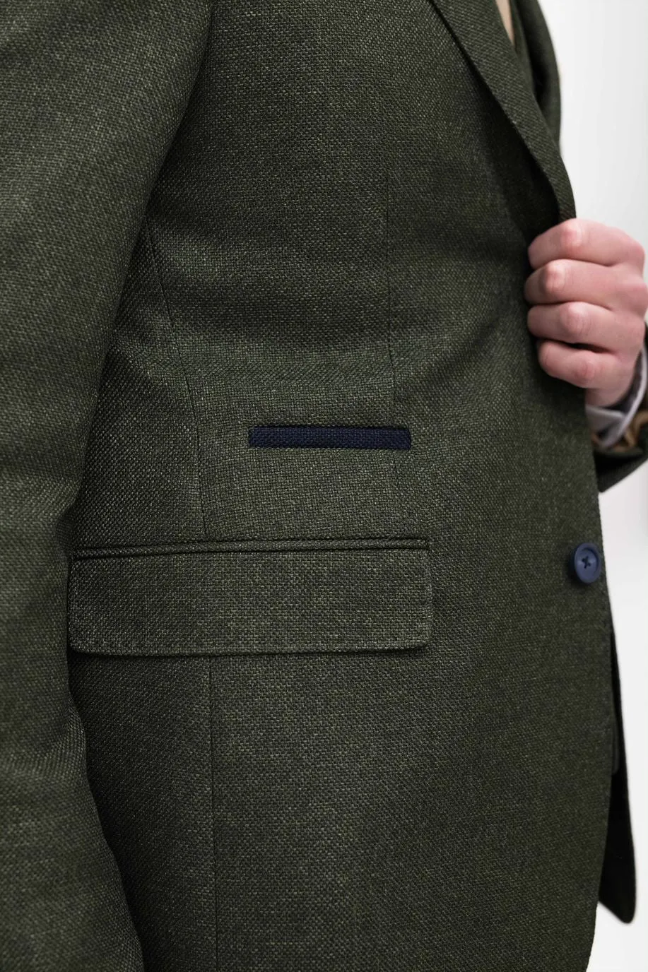 Fratelli Olive With Contrast Detail Blazer