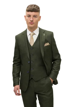 Fratelli Olive With Contrast Detail Blazer