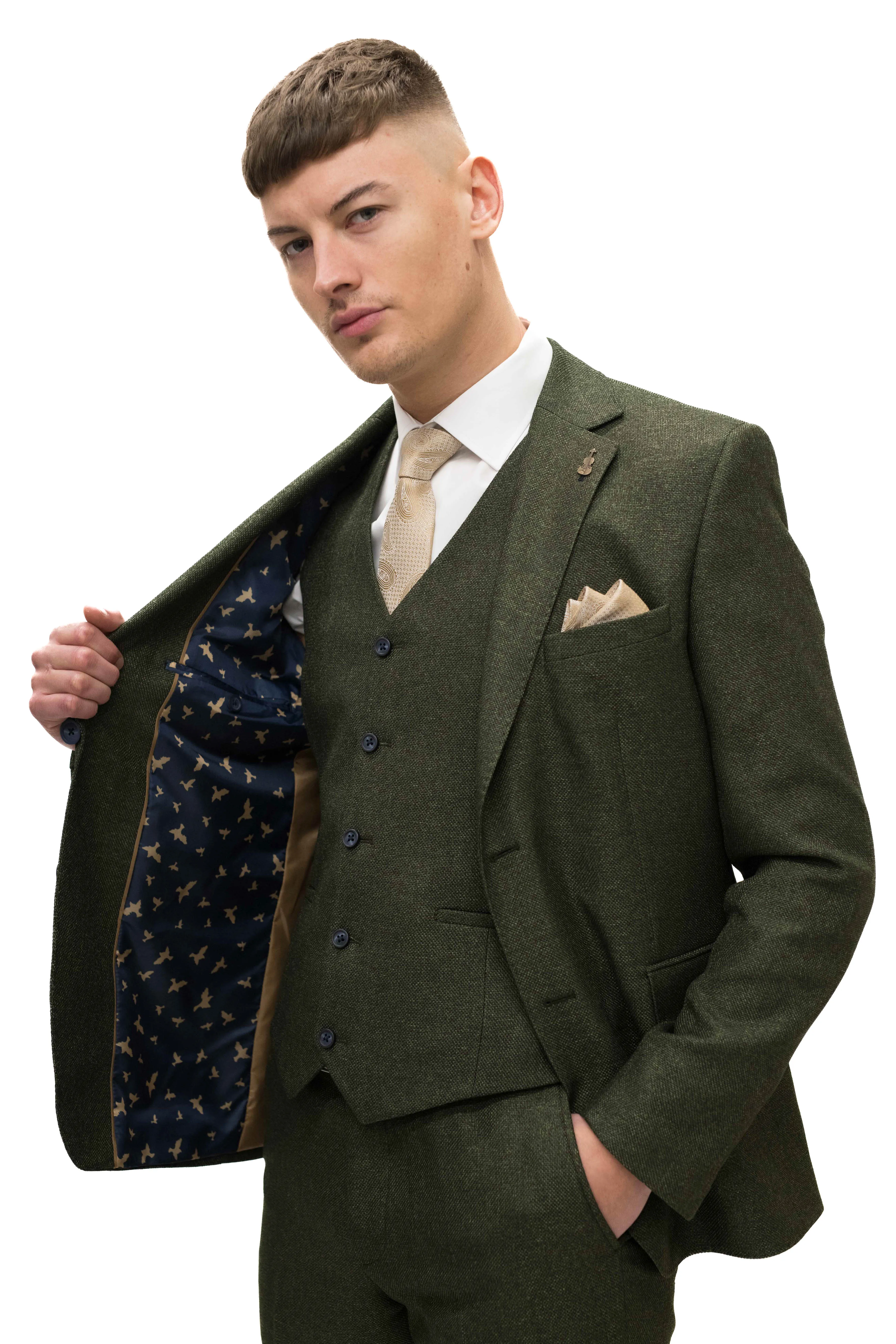 Fratelli Olive With Contrast Detail Blazer