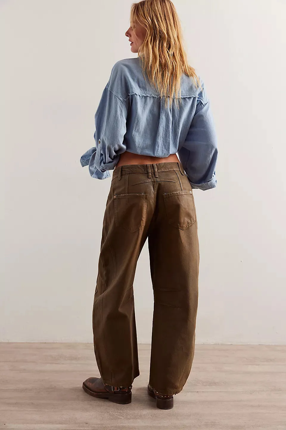 Free People We The Free Good Luck Coated Jeans - NEW MOON