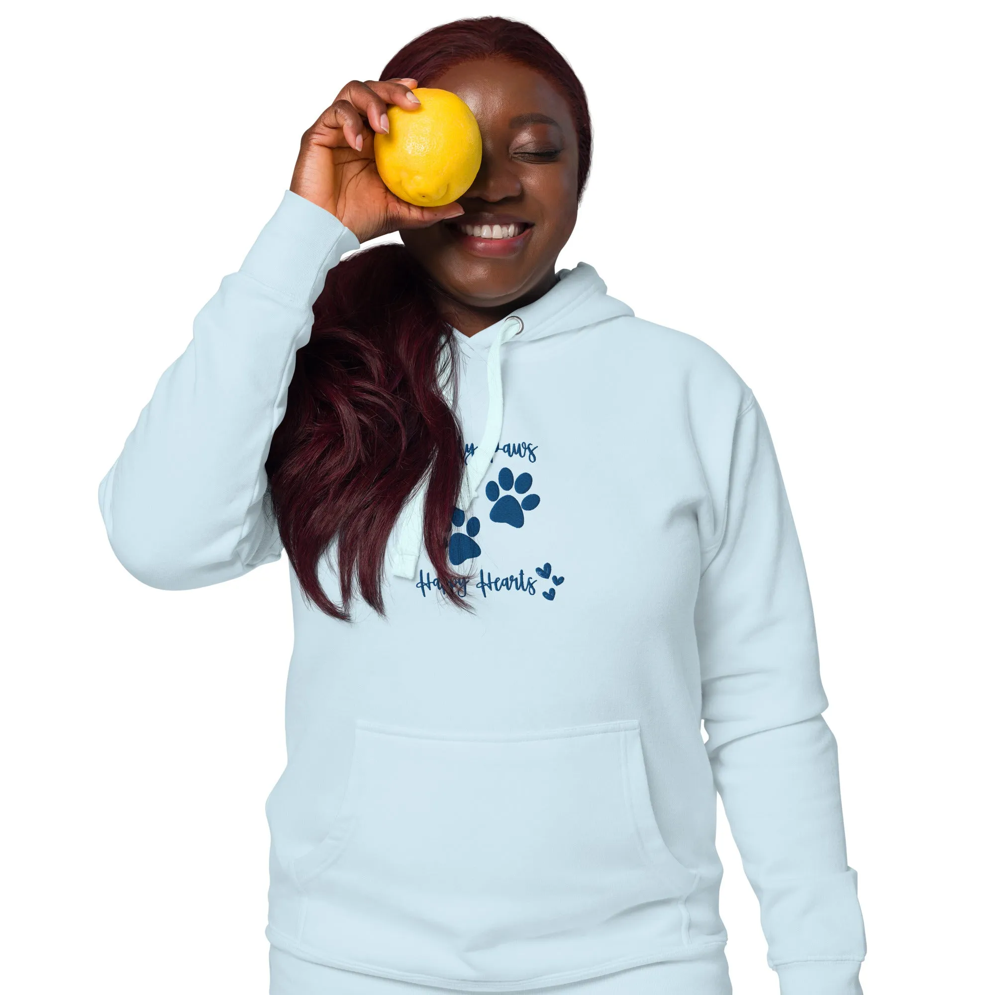 Fun Embroidered Beach Hoodie for Dog Lovers Salty Paws, Happy Hearts