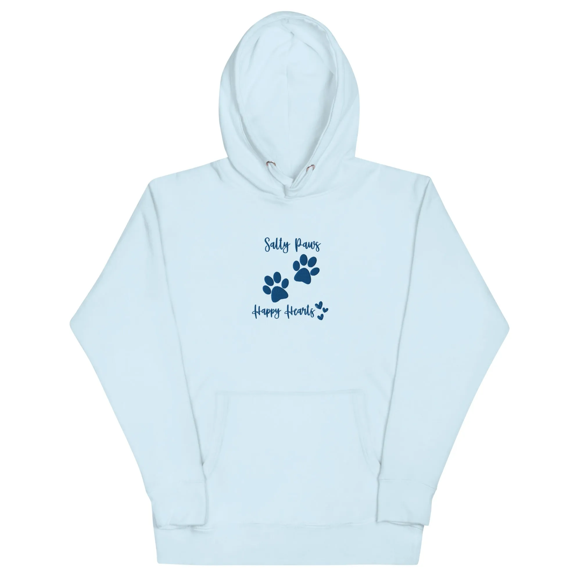 Fun Embroidered Beach Hoodie for Dog Lovers Salty Paws, Happy Hearts