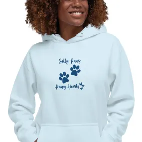 Fun Embroidered Beach Hoodie for Dog Lovers Salty Paws, Happy Hearts
