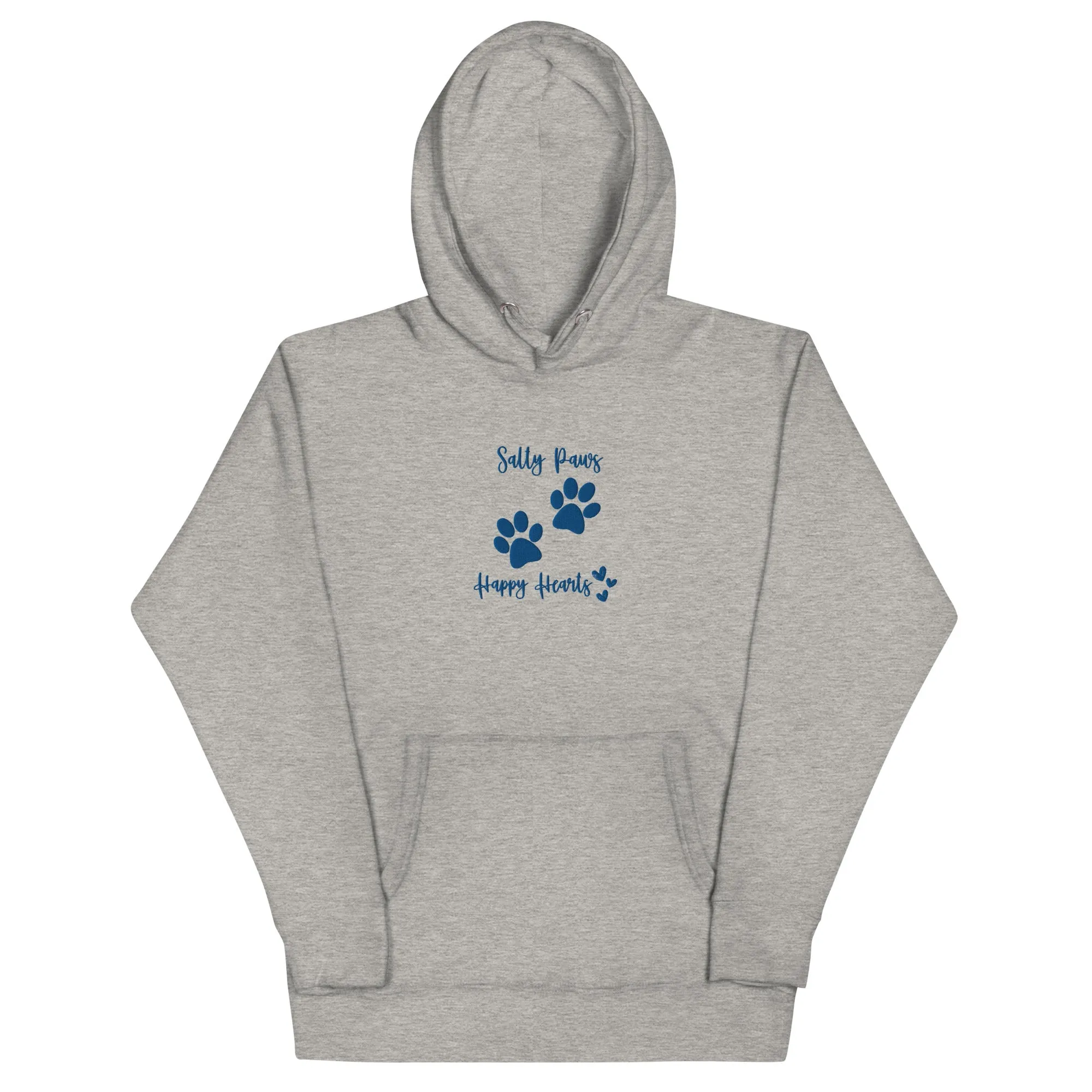 Fun Embroidered Beach Hoodie for Dog Lovers Salty Paws, Happy Hearts