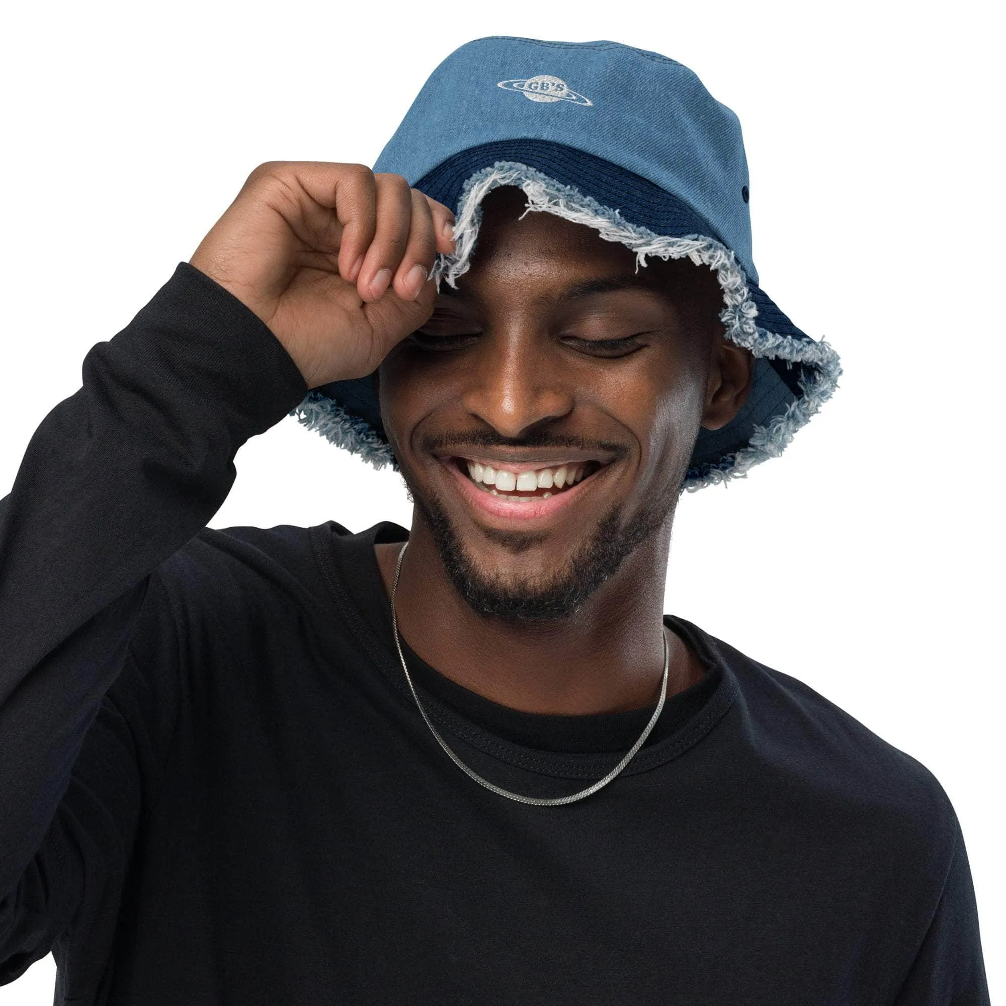GBNY Distressed denim bucket hat