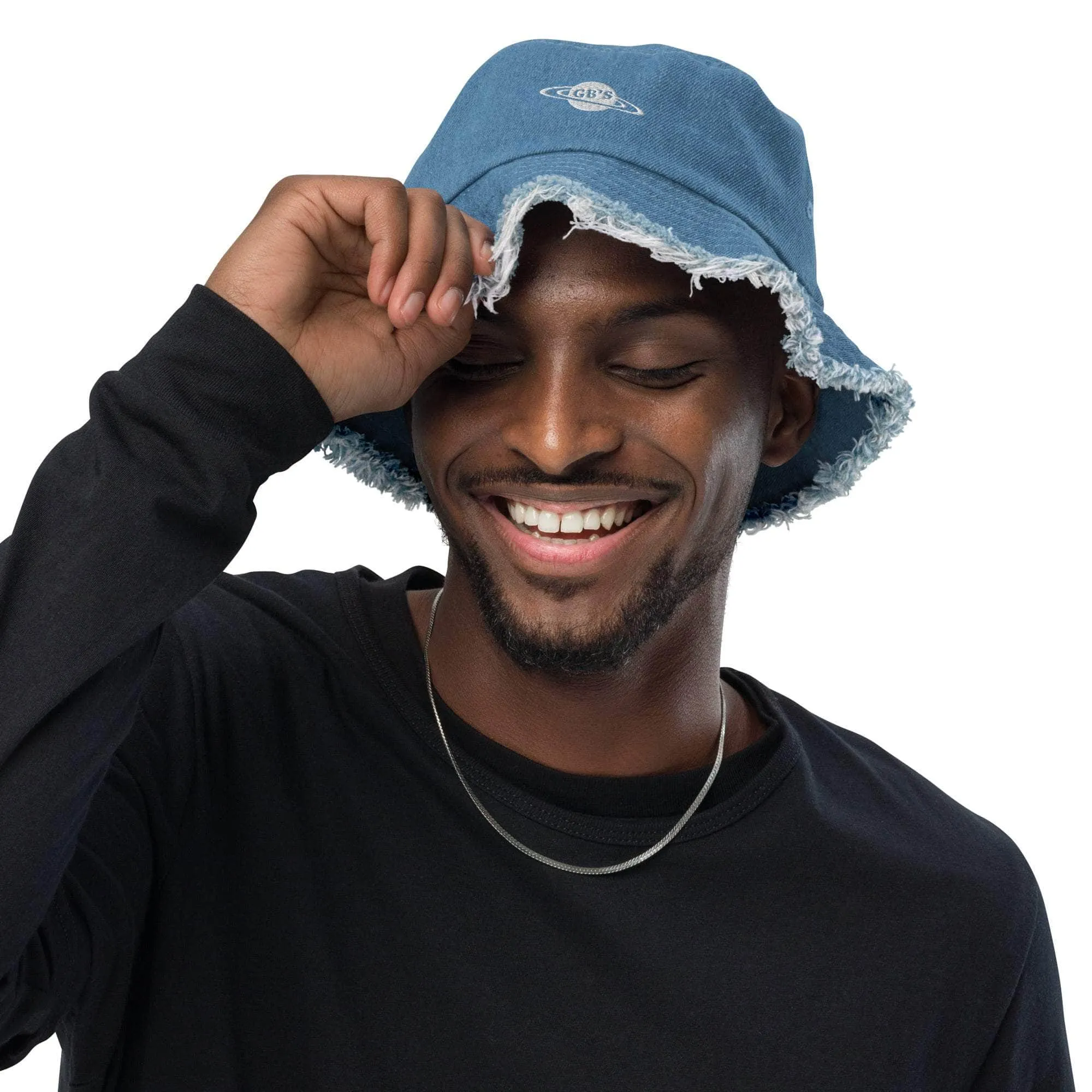 GBNY Distressed denim bucket hat