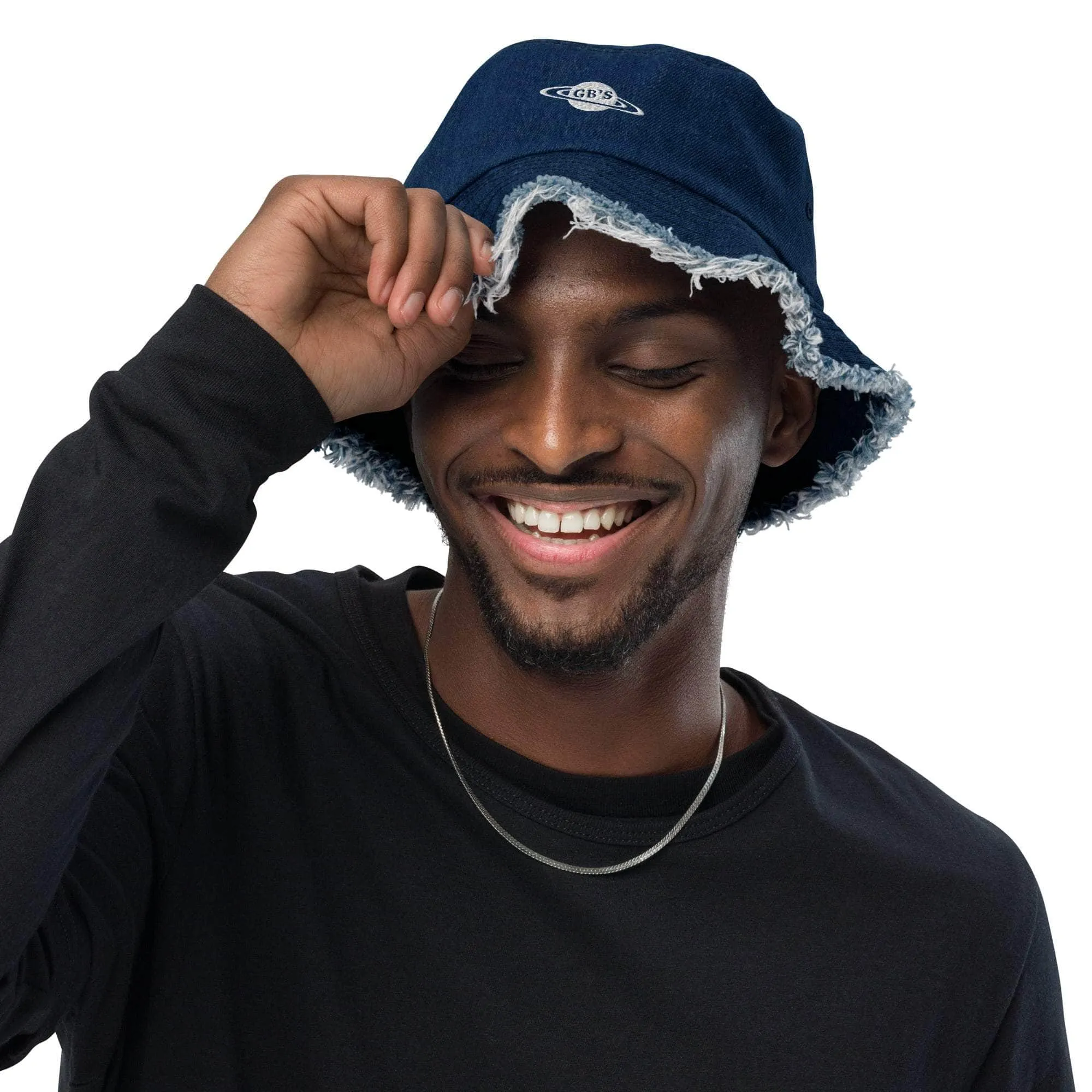 GBNY Distressed denim bucket hat