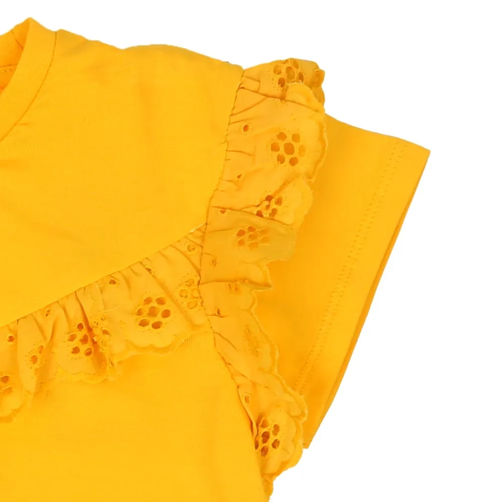 Girls T-Shirt Lace - L-Chrome