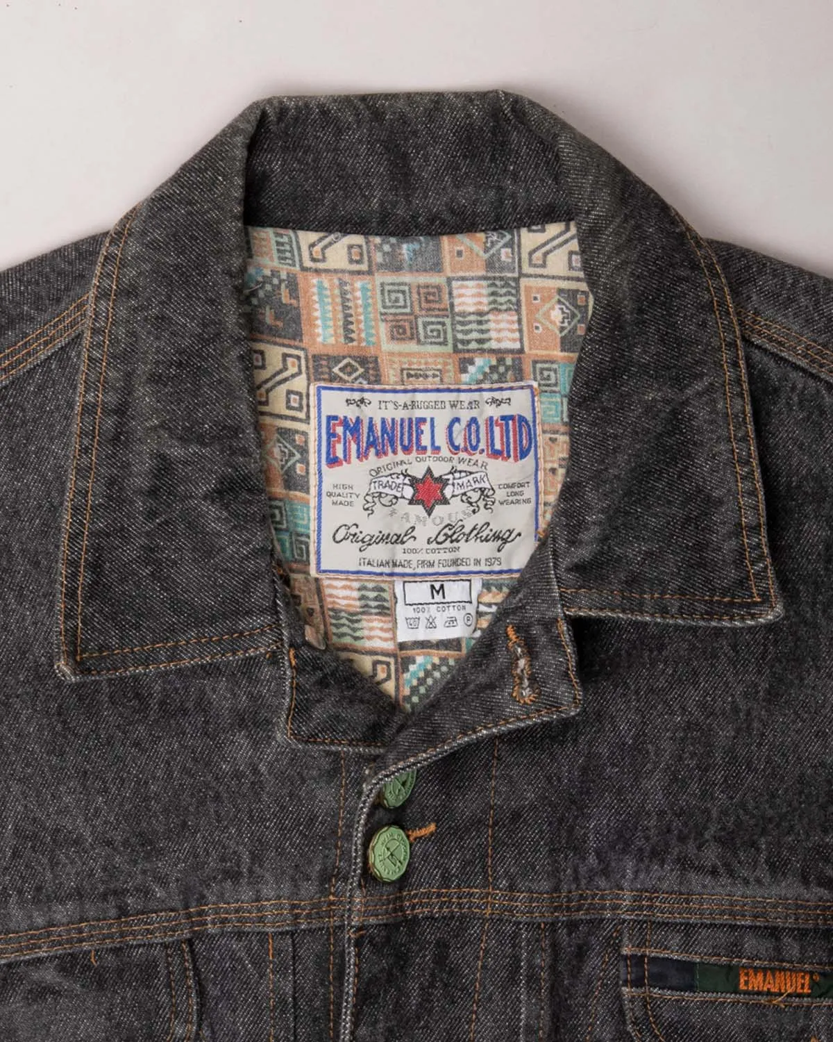 Grey denim long sleeved quilted regular fit jacket