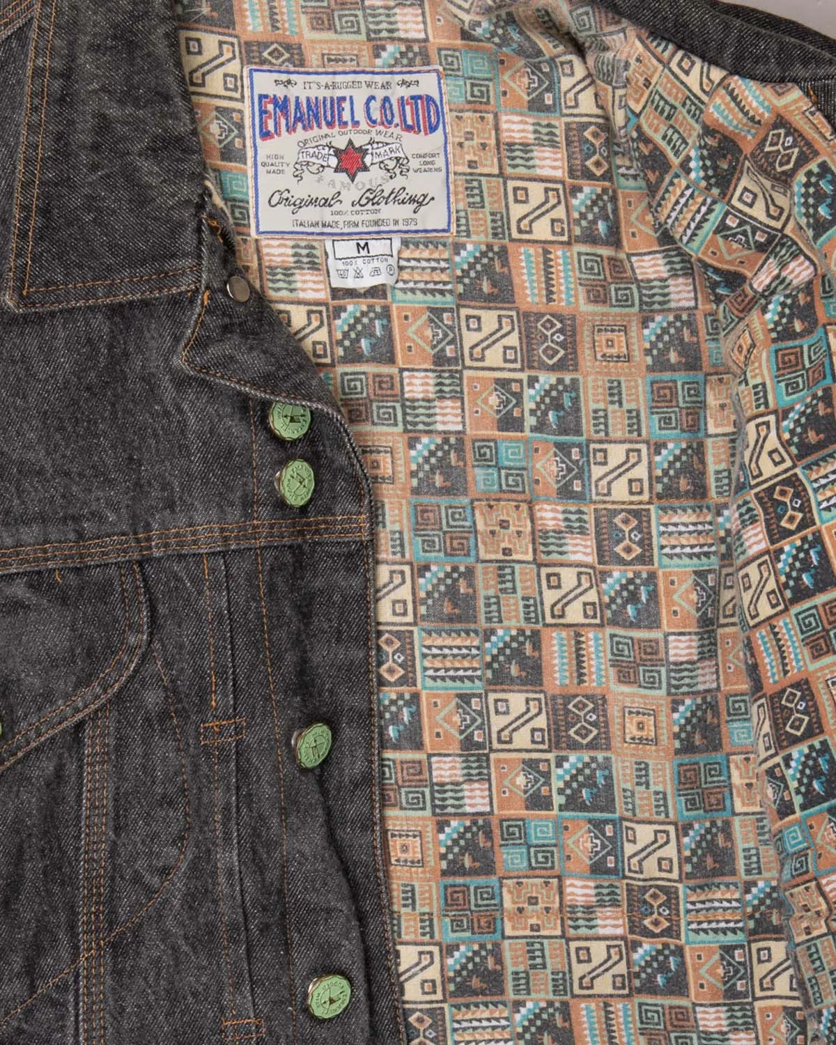 Grey denim long sleeved quilted regular fit jacket
