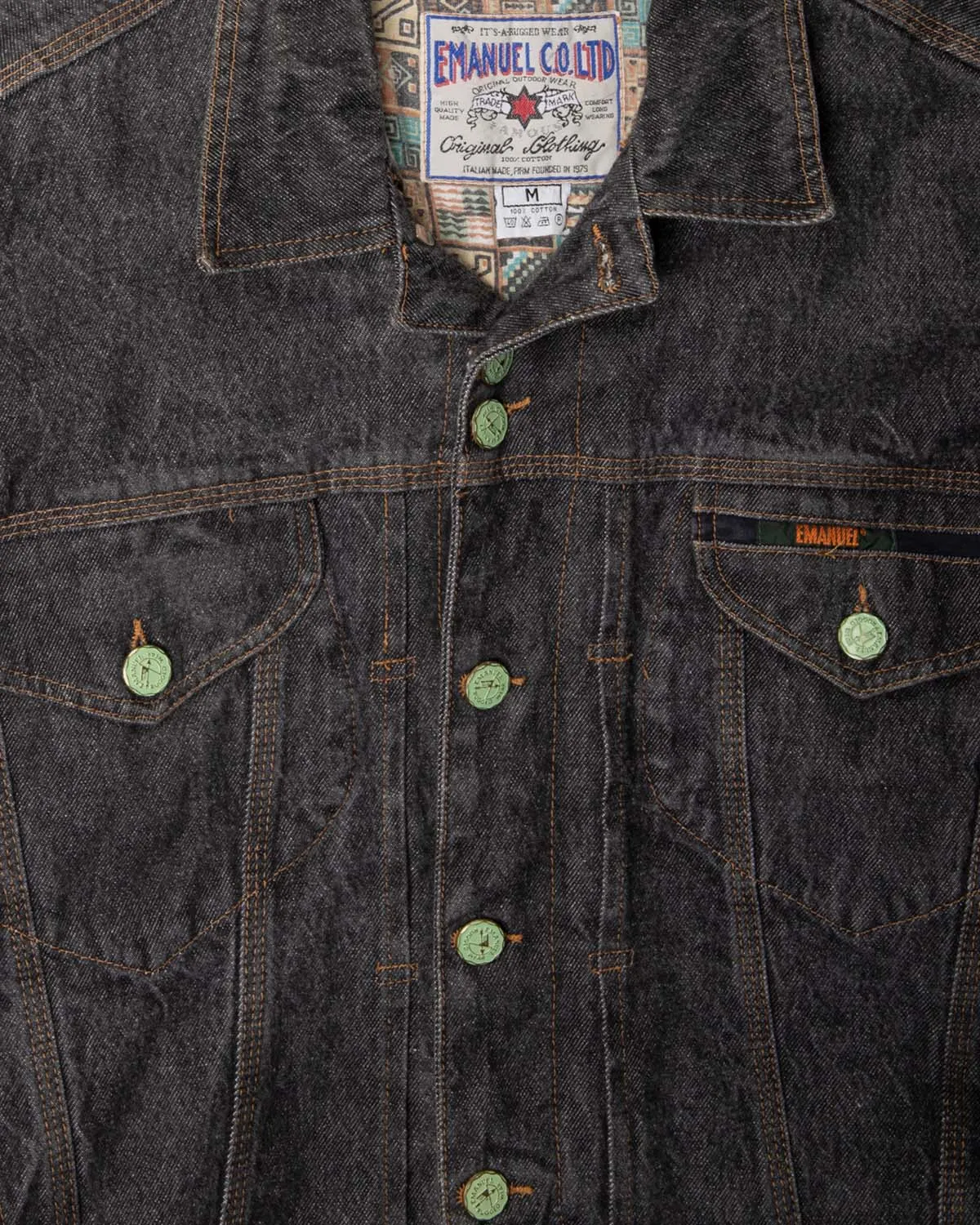 Grey denim long sleeved quilted regular fit jacket