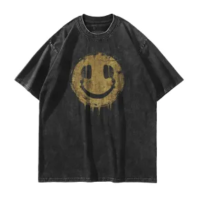 Headphones Smiley Washed T-Shirt