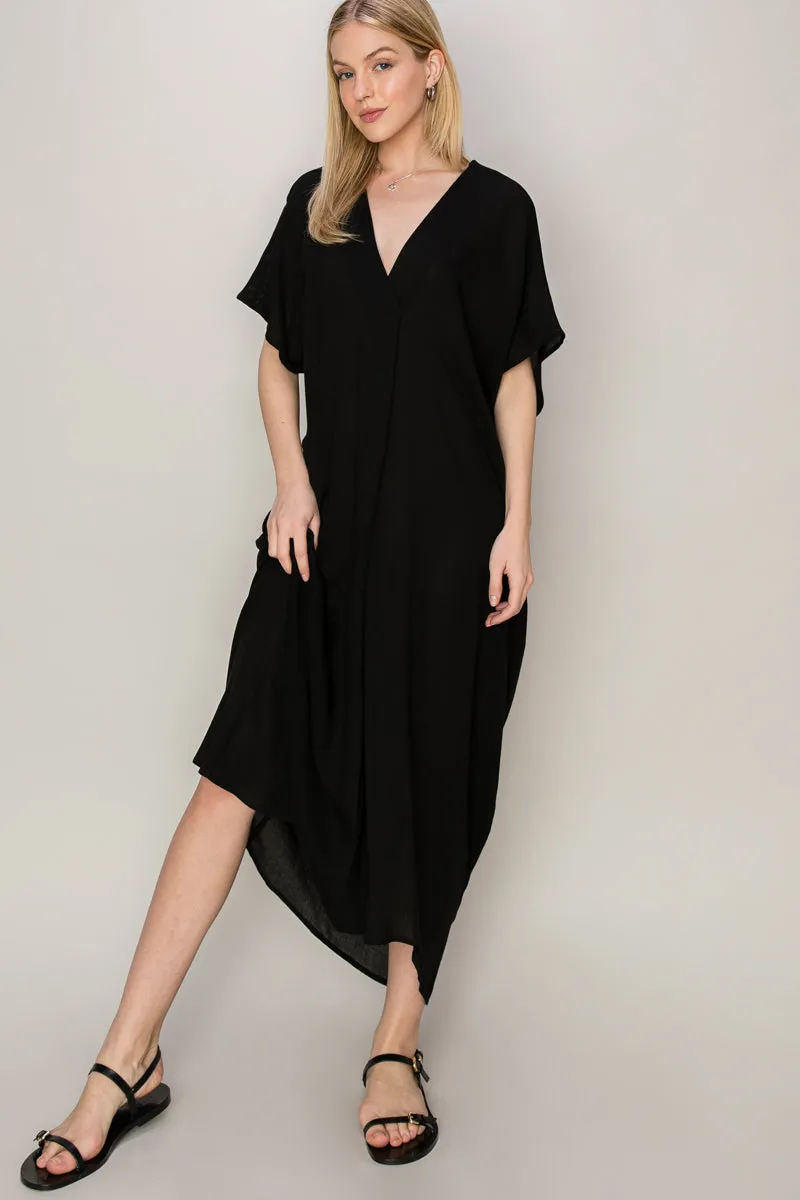 HF24E043-V-neck Coverup Kaftan