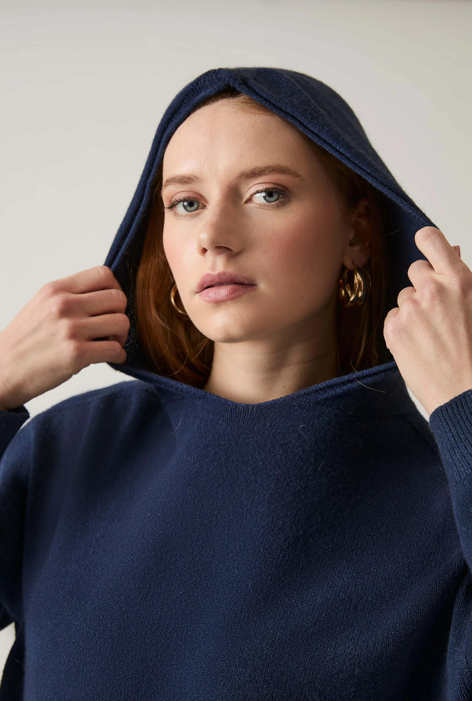 Hooded Navy Jumper