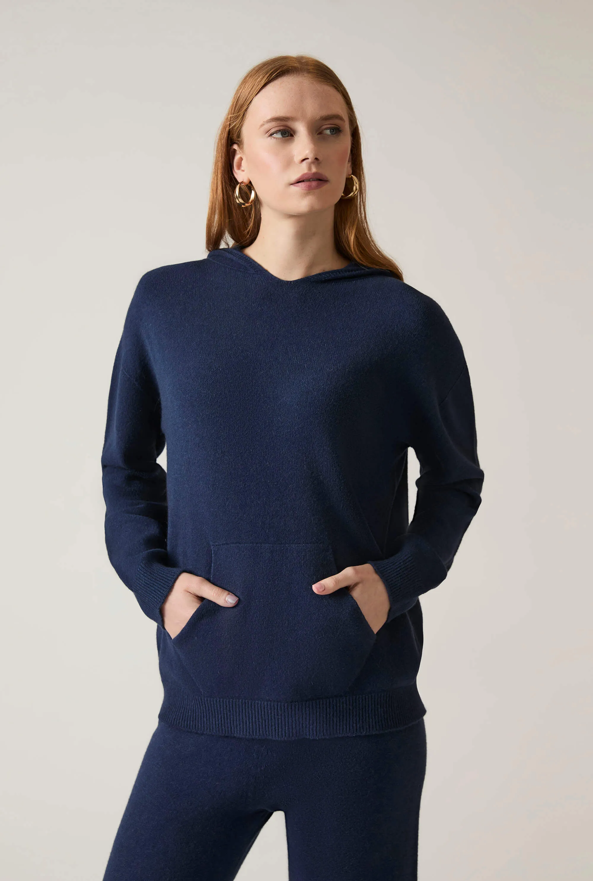 Hooded Navy Jumper