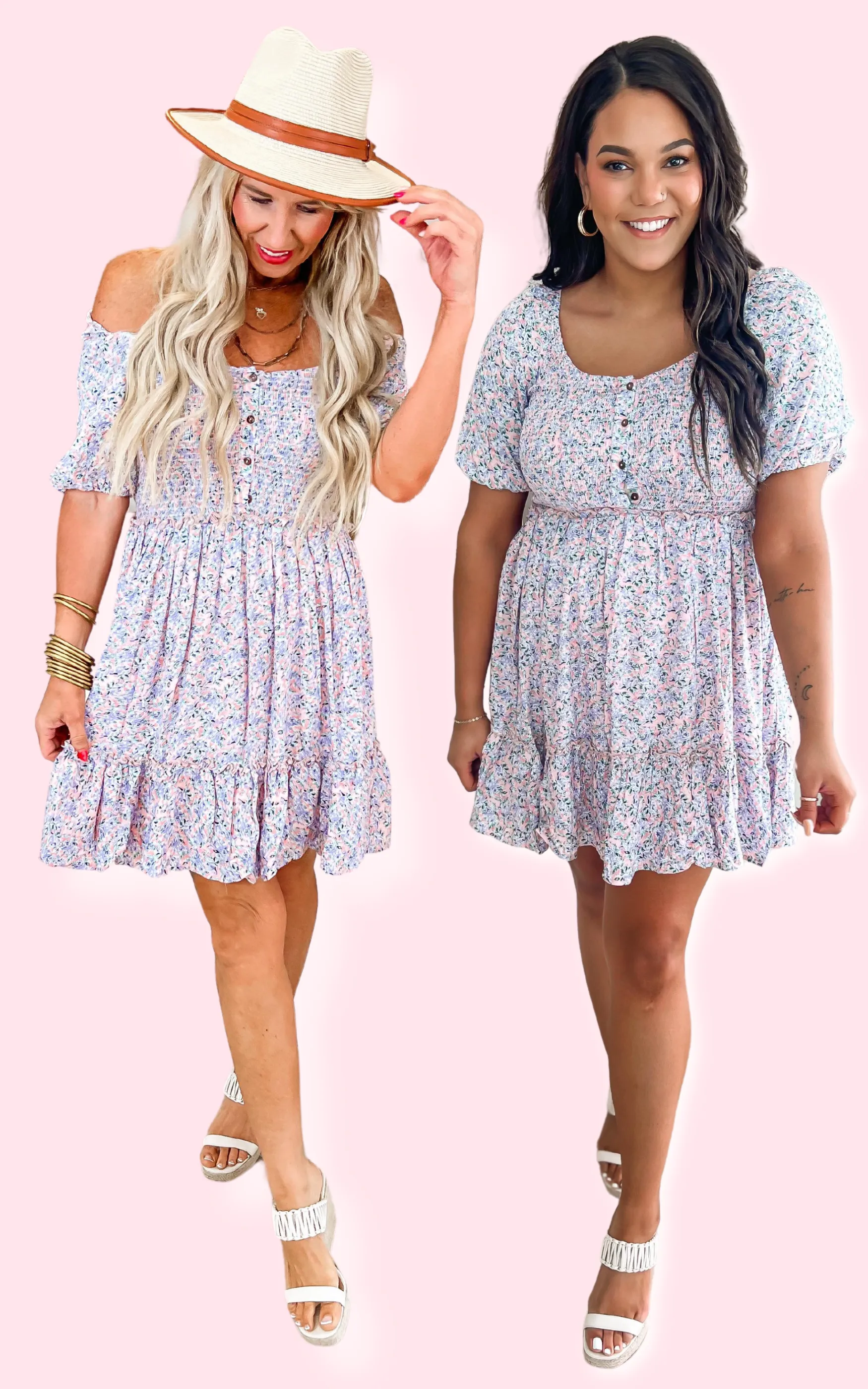 I Feel Like Spring Smocked Button Down Mini Dress - Final Sale
