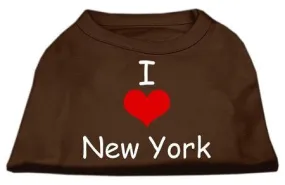 I Love New York Screen Print Shirts Brown XL (16)