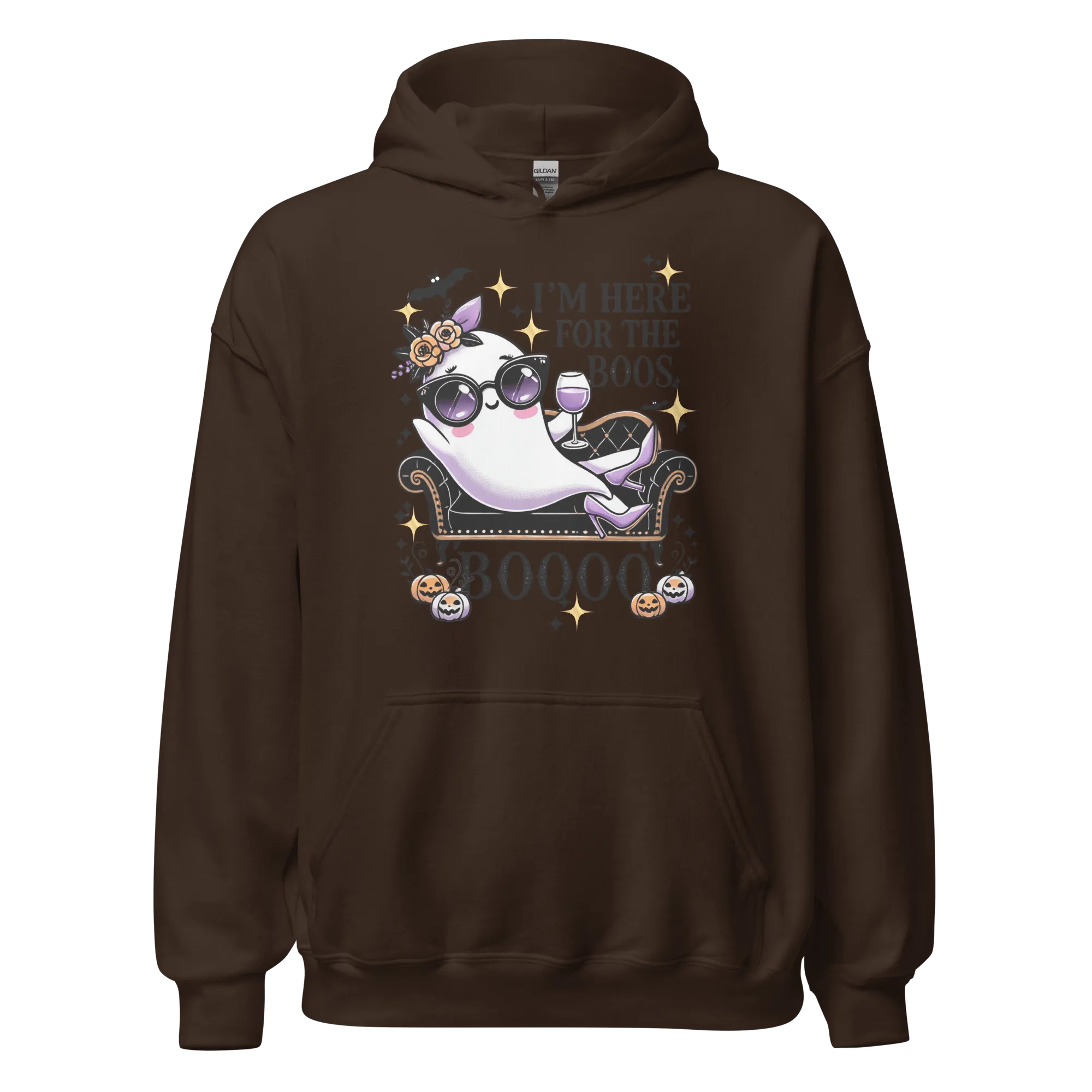 I'm Here For The Boos - Halloween Hoodie - Fun Ghost Halloween Hoodie