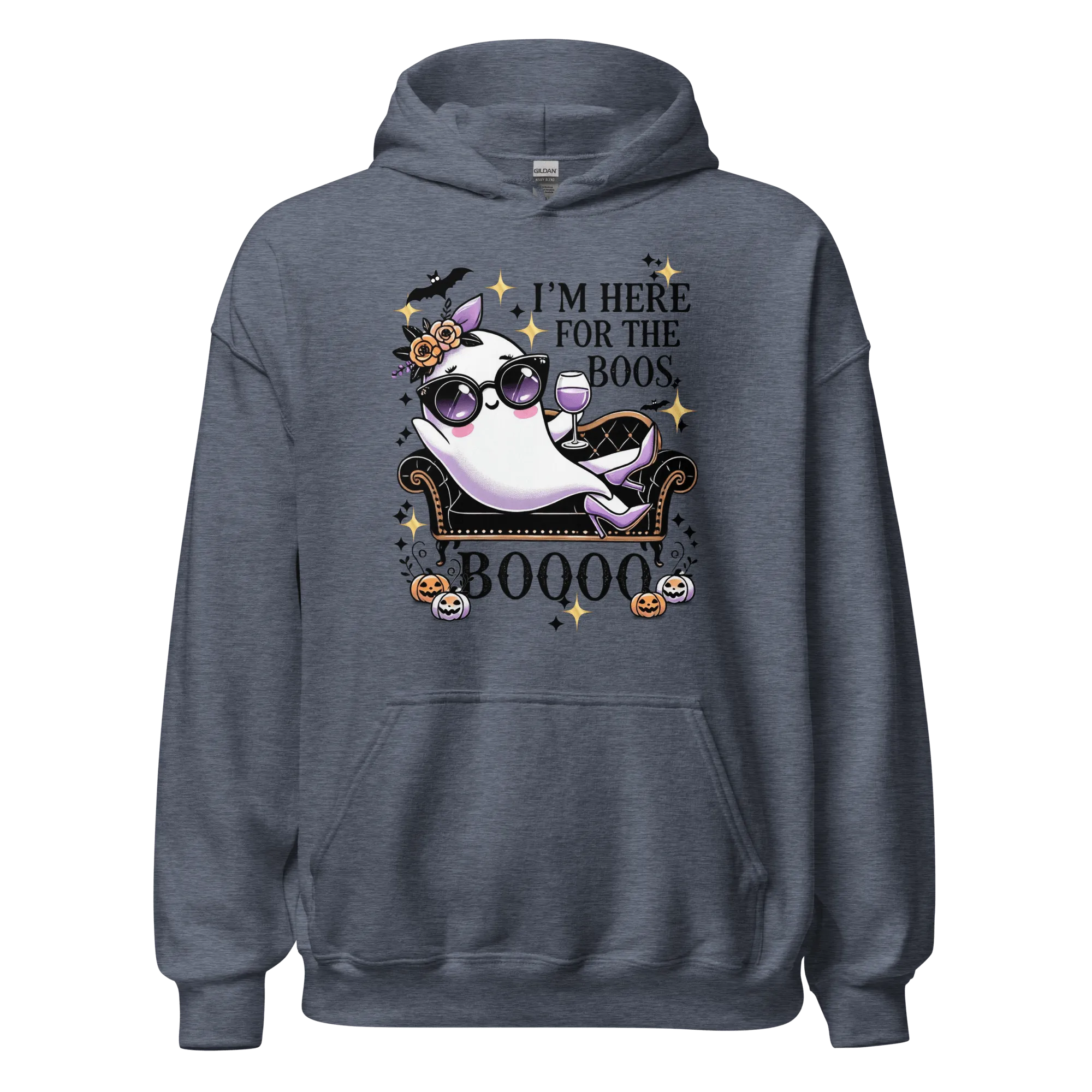 I'm Here For The Boos - Halloween Hoodie - Fun Ghost Halloween Hoodie