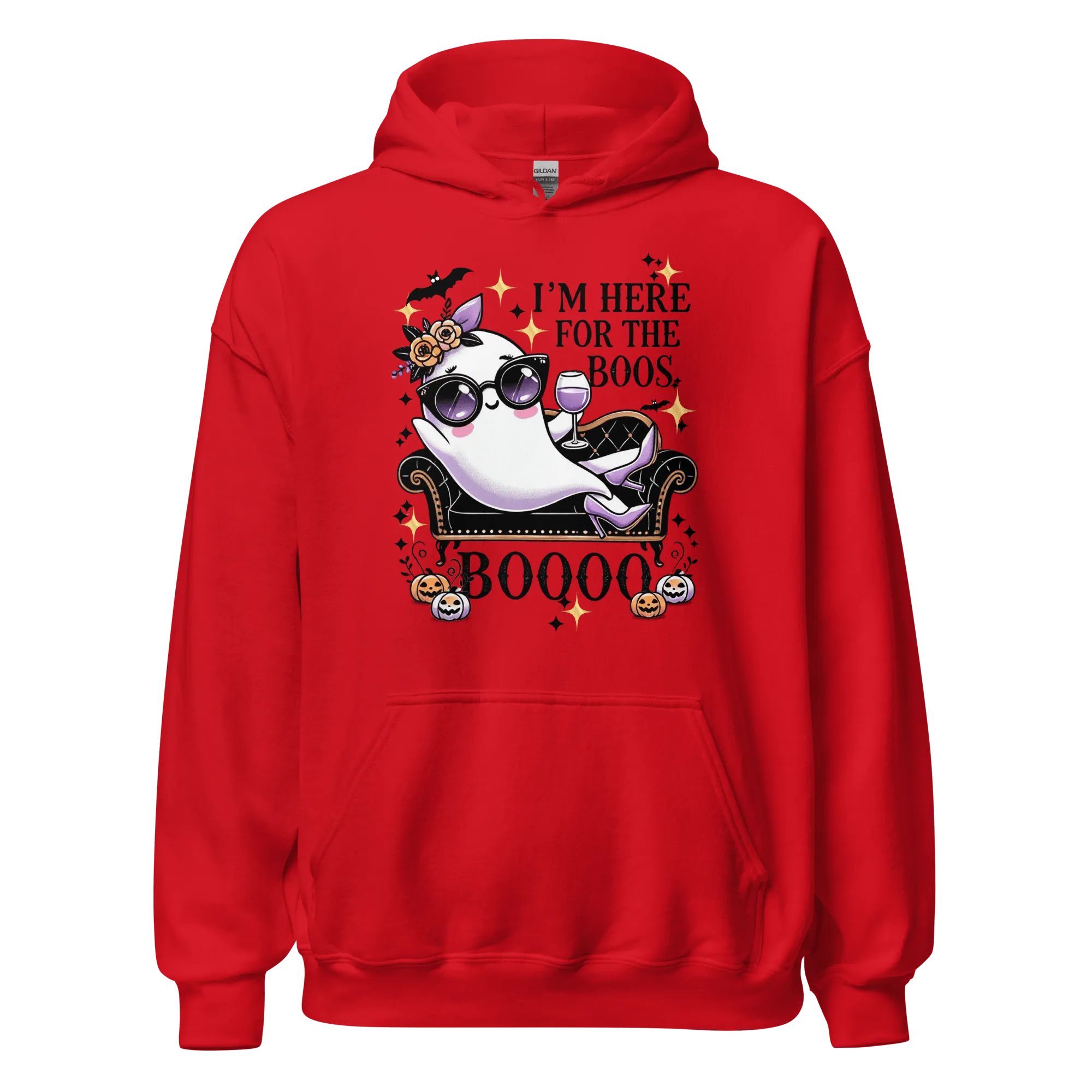 I'm Here For The Boos - Halloween Hoodie - Fun Ghost Halloween Hoodie