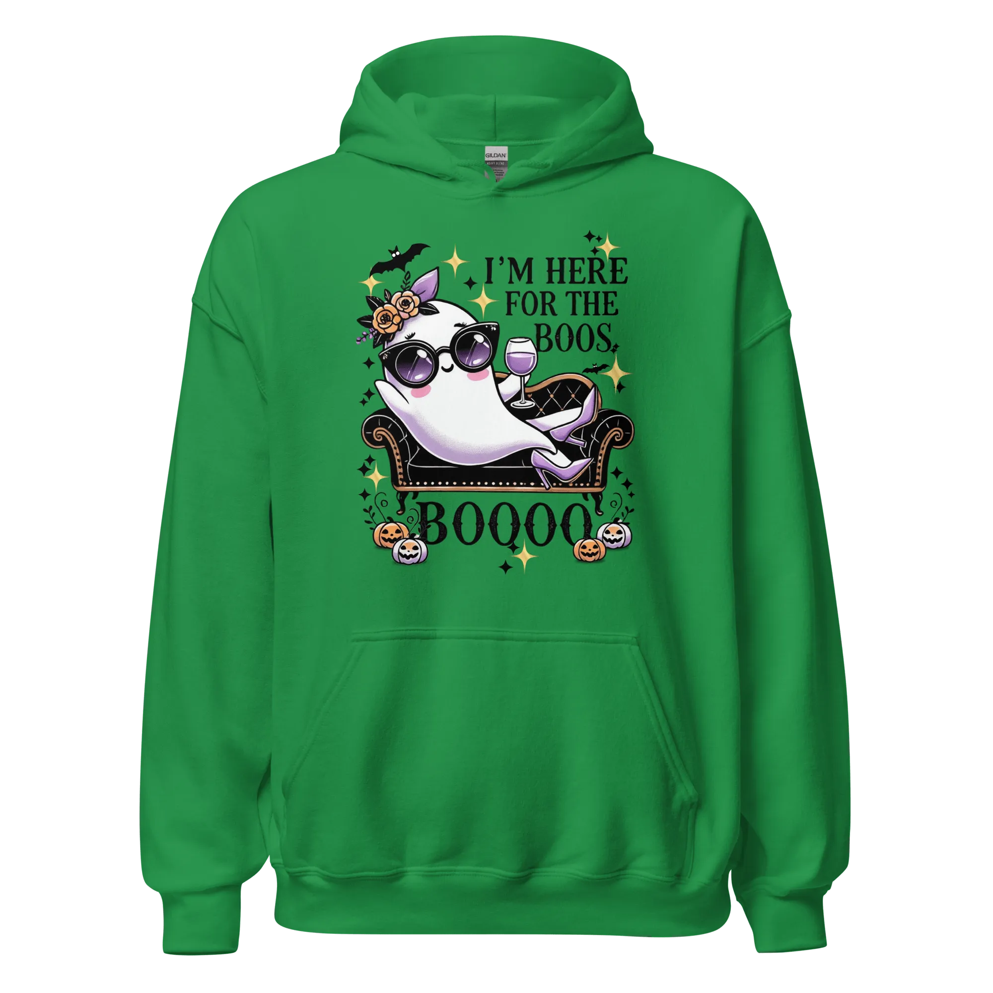 I'm Here For The Boos - Halloween Hoodie - Fun Ghost Halloween Hoodie