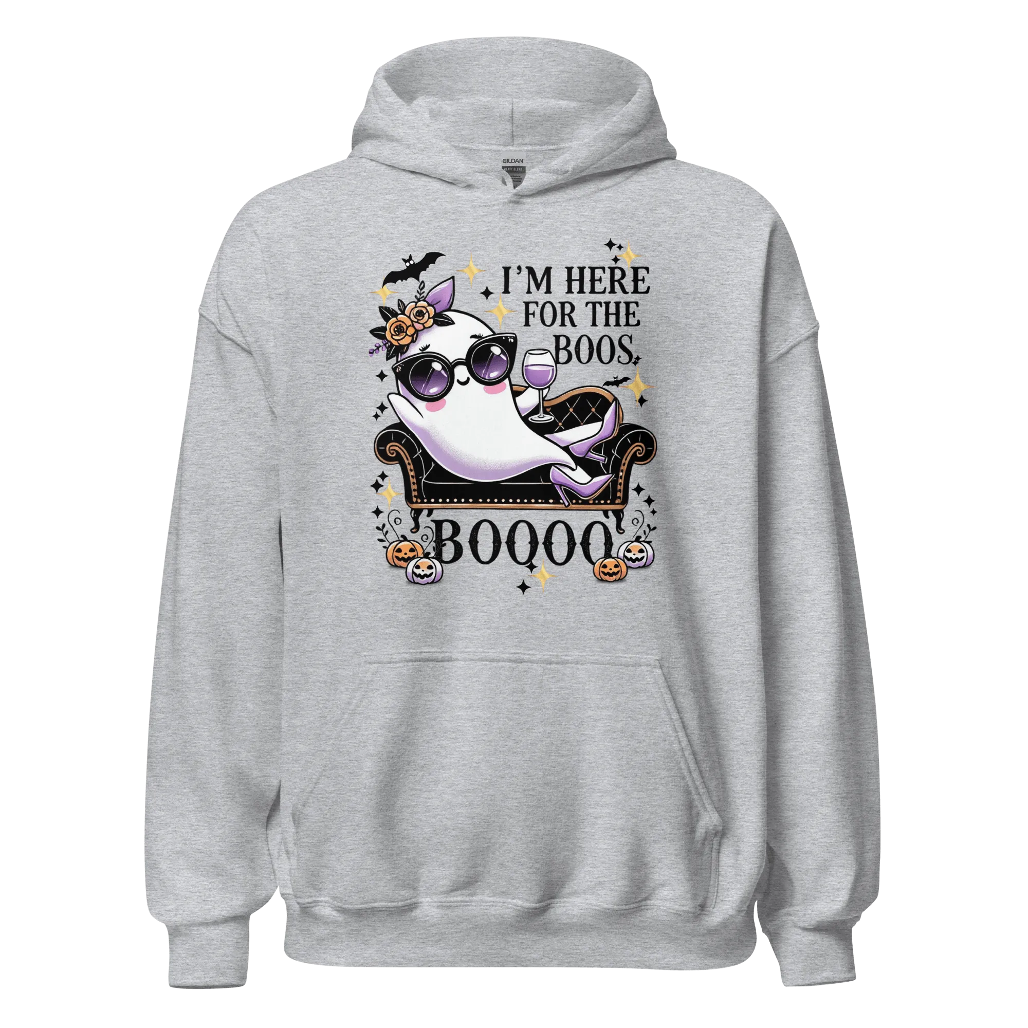 I'm Here For The Boos - Halloween Hoodie - Fun Ghost Halloween Hoodie