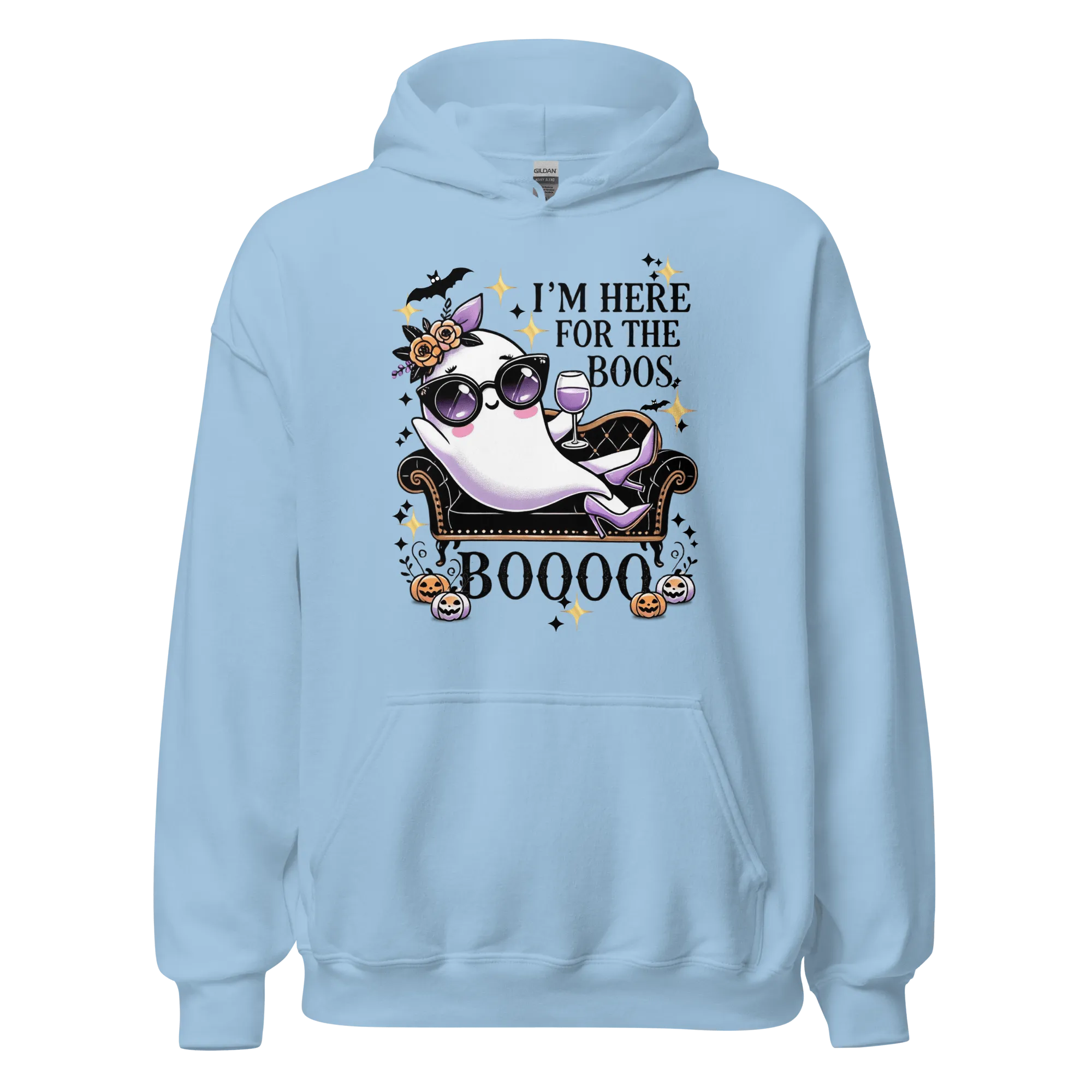 I'm Here For The Boos - Halloween Hoodie - Fun Ghost Halloween Hoodie